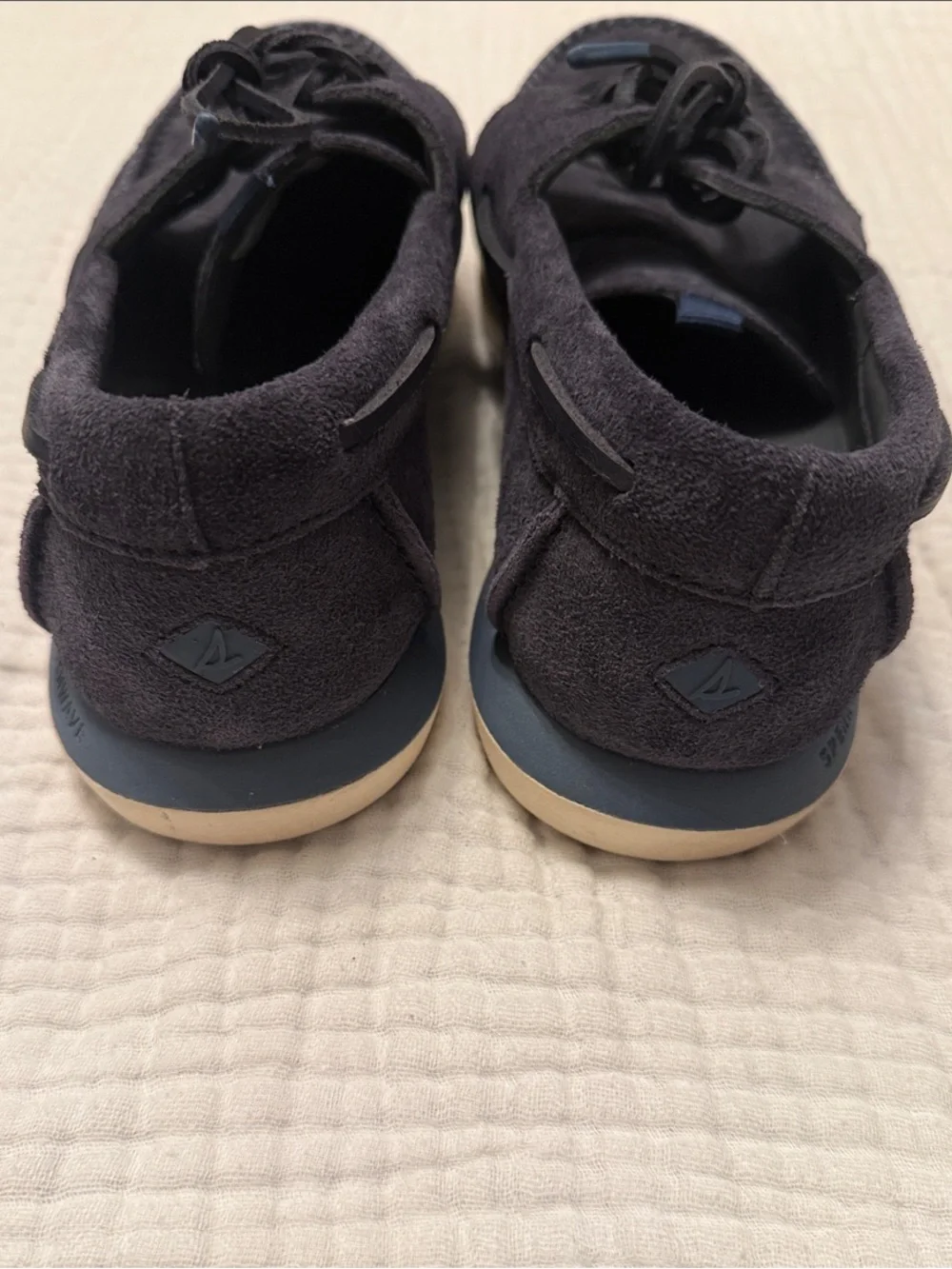 Sperry Navy Suede Plushwave 2-Eye Boat Shoes | size 13